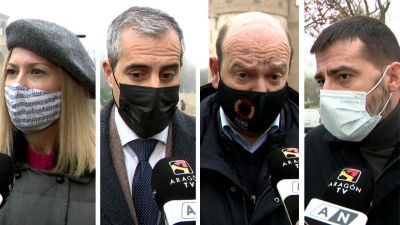 Diputados de los grupos de la oposición en las Cortes de Aragón.