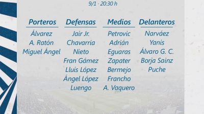 Esta es la convocatoria del Real Zaragoza para visitar a la Ponferradina.