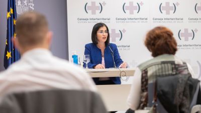 La ministra Darias en una comparecencia tras la interterritorial de Sanidad celebrada el pasado diciembre. / Europa Press