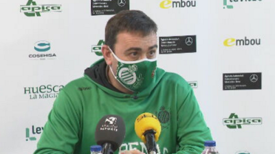 Sergio Lamúa, durante la rueda de prensa. Foto: Aragón Deporte.