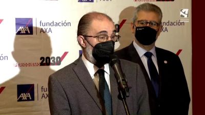 Javier Lambán, este jueves, en un acto en la Universidad de Zaragoza.