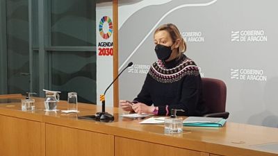 Marta Gastón, durante la rueda de prensa de análisis de los datos de la EPA. / Foto: Gobierno de Aragón