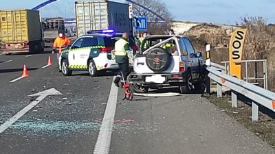 El accidente ha tenido lugar en Monzalbarba. / Foto: Guardia Civil.