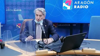 Aurelio López de Hita, presidente de CEPYME, en los estudios de Aragón Radio.
