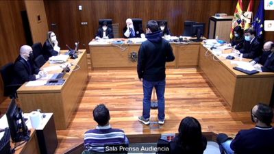 La víctima, durante su declaración este martes en la Audiencia de Zaragoza.