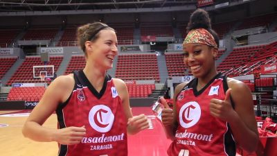 Antonia Delaere durante una entrevista con Casademont Zaragoza.