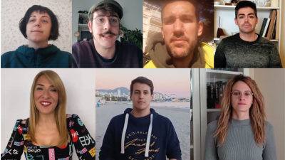 De izquierda a derecha y de arriba a abajo: Marimar Benedí, Andrés Llena, Luis Miguel Serrat, Sergio Mur, Silvia Cebolla, Jorge Pueyo y Ana Castán.