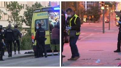 Imágenes de la policía y los servicios médicos, tras el suceso.