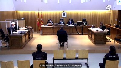Imagen de la primera sesión del juicio ocurrido en Huesca.