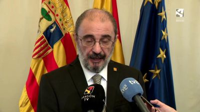 El presidente de Aragón, Javier Lambán, durante su declaración de este jueves.
