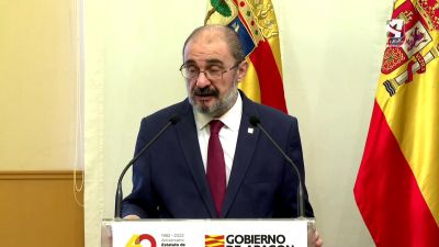 El presidente de Aragón, Javier Lambán, este viernes.