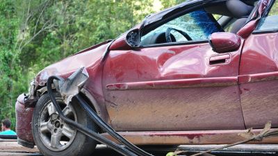 Vehículo accidentado.
