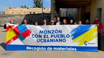 Monzón ha abierto un centro de recogida de materiales en ayuda a Ucrania. / Foto: Ayuntamiento de Monzón