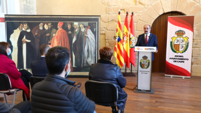 El presidente de Aragón, Javier Lambán, celebra en Caspe el Día de la Memoria Democrática. / Gobierno de Aragón
