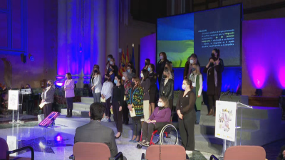 Acto institucional en la sede del Gobierno de Aragón.