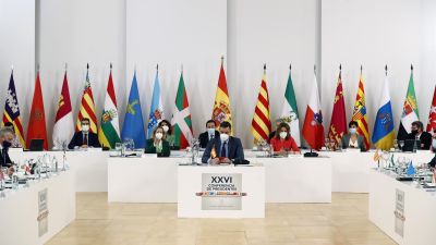 El presidente del Gobierno, Pedro Sánchez, durante su intervención en la reunión de la XXVI Conferencia de Presidentes. / Foto: EFE.