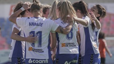 Celebración de un gol del Zaragoza CFF. Foto: Zaragoza CFF.