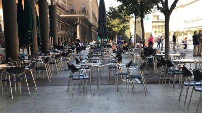 Imagen de una terraza, en la plaza del Pilar de Zaragoza. / Foto: EP