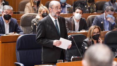 El presidente de Aragón en el pleno. / Foto: Cortes de Aragón.