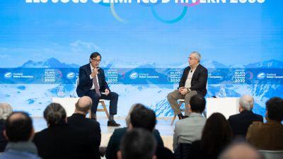 Salvador Illa (PSC) y Alejandro Blanco (COE) en una jornada sobre los Juegos Olímpicos de Invierno de 2030. / Foto: Europa Press