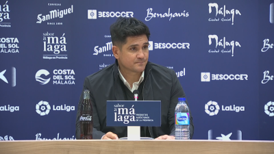 Xisco Muñoz, en la sala de prensa de La Rosaleda.