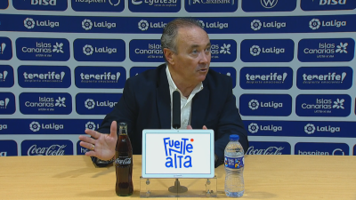 Juan Ignacio Martínez durante la rueda de prensa tras el partido ante el Tenerife