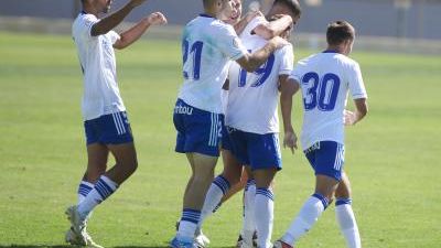 Celebración de un gol del Deportivo Aragón. Imagen: Real Zaragoza.