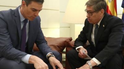 El vicepresidente de Aragón, Arturo Aliga, se ha reunido con el presidente del Ejcutivo, Pedro Sánchez./Aragón hoy.