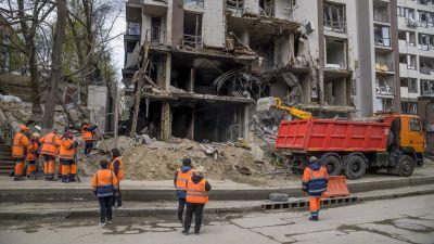 Vista de un edificio en el que han impactaron misiles rusos. / Foto: EFE