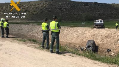 Lugar del accidente, ocurrido en el término municipal de Villanueva de Sijena. | Guardia Civil