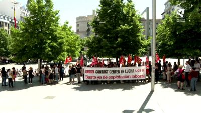 Manifestación de las trabajadoras este viernes en Zaragoza.