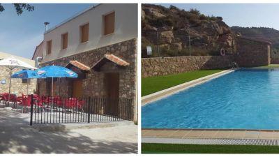 Imagen del albergue y la piscina de Riodeva (Teruel). / Foto: Albergue Un Mundo Perdido