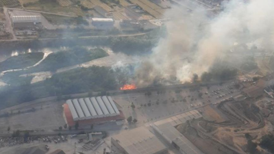 Imagen de la zona afectada por el incendio de este miércoles en Fraga./GOBIERNO DE ARAGÓN