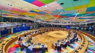 Reunión extraordinaria de la Unión Europea en el edificio Europa en Bruselas, Bélgica. (EFE/EPA/Olivier Matthys).