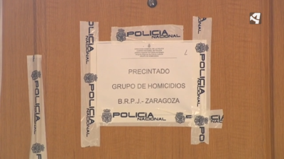 Lugar donde se cometió el crimen, en un portal de la calle Alegría del barrio zaragozano de San José.