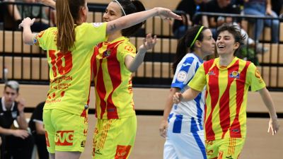 El Sala Zaragoza celebra un gol. Foto: Sala Zaragoza