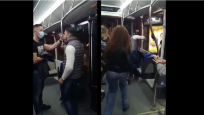 Imágenes de los momentos previos y del inicio de la agresión al Policía.