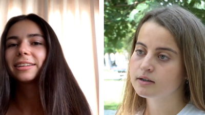Ana Terrado, a la izquierda, y Laura Ichaso, las mejores notas de la EvAU en Aragón.