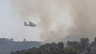 Imagen del incendio en Nonaspe (Zaragoza). / Gobierno de Aragón.