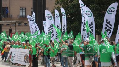 Imagen de los manifestantes en Zaragoza. / CSIF