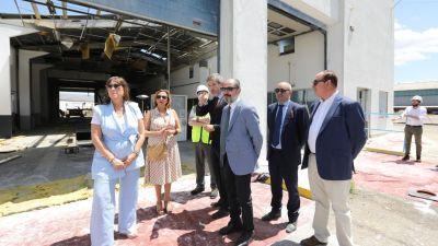 Visita del presidente de Aragón, Javier Lambán, al polígono de Alcañiz, afectado por un tornado el pasado martes. / Gobierno de Aragón