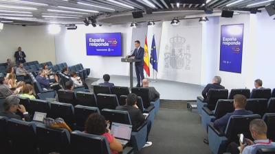 Pedro Sánchez durante la rueda de prensa posterior al Consejo de Ministros este sábado.