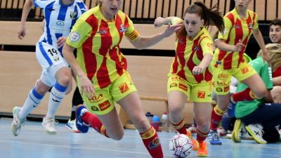 Laura Boix durante un encuentro con el Sala Zaragoza.
