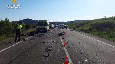 El accidente ha tenido lugar en el término municipal de Barbastro (Huesca). /Guardia Civil.