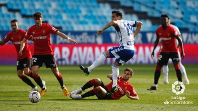 Javi Ros durante un encuentro con el Real Zaragoza.