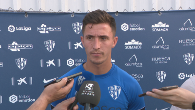 Dani Escriche, durante su comparecencia tras el duelo ante el Osasuna Promesas.