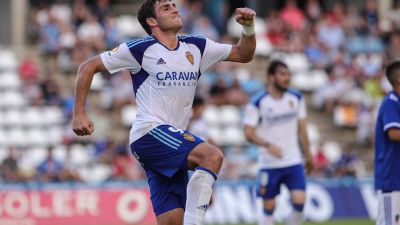 Iván Azón celebrando el tanto. Foto: Real Zaragoza