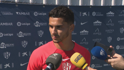 Florián Miguel, tras el entrenamiento de este martes.