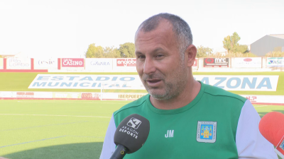 Javi Moreno hablando para Aragón Deporte