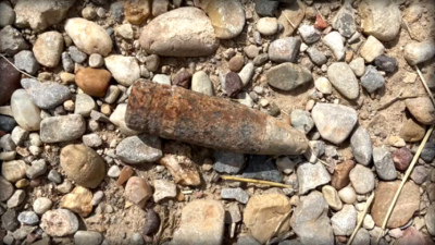 Proyectil de la Guerra Civil encontrado en Cella.